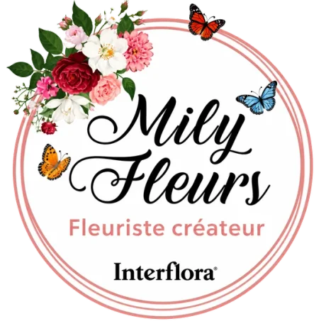 Logo Mily Fleurs, fleuriste créateur